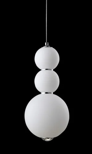 Светильник подвесной LED DESI SP3 CHROME/WHITE Crystal Lux белый 1 лампа, основание хром в стиле современный шар фото 2
